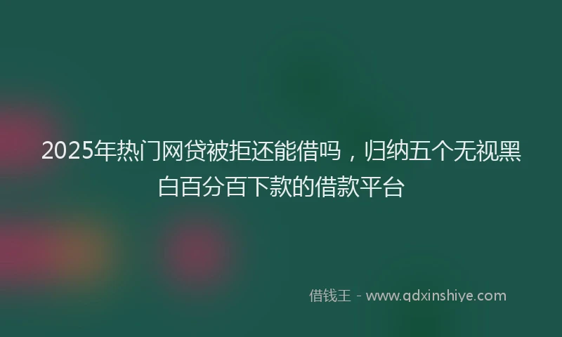 2025年热门网贷被拒还能借吗，归纳五个无视黑白百分百下款的借款平台