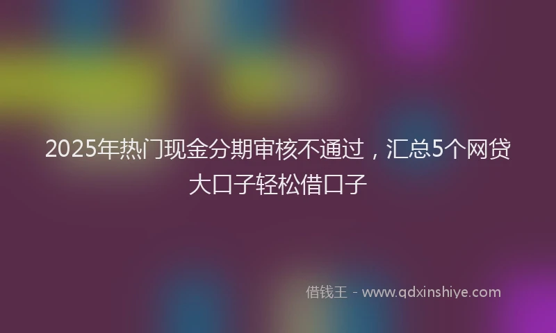 2025年热门现金分期审核不通过，汇总5个网贷大口子轻松借口子