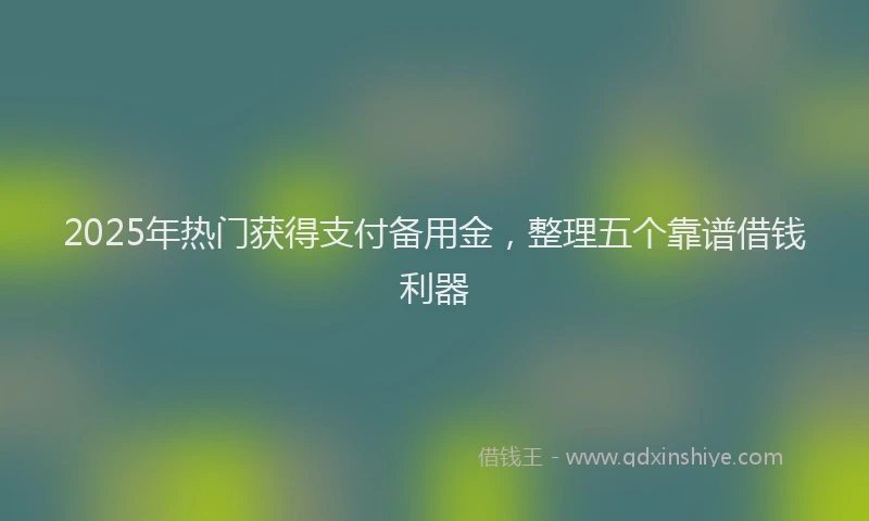 2025年热门获得支付备用金，整理五个靠谱借钱利器