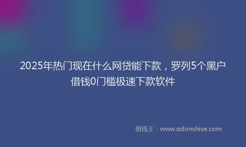 2025年热门现在什么网贷能下款，罗列5个黑户借钱0门槛极速下款软件