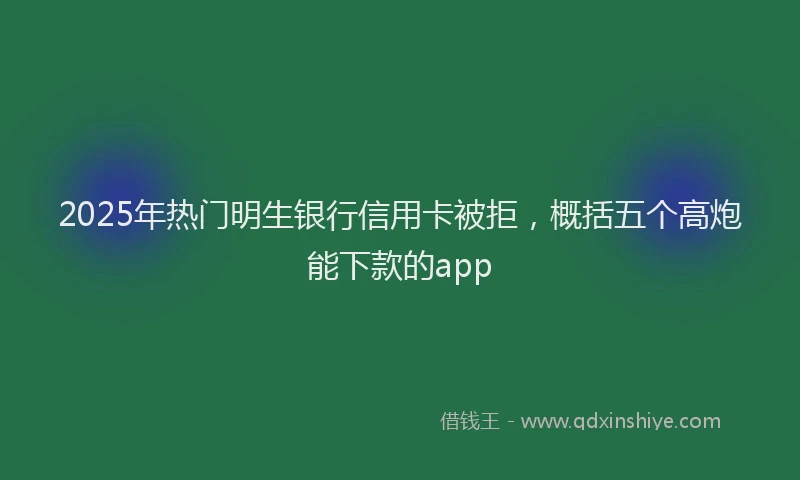 2025年热门明生银行信用卡被拒，概括五个高炮能下款的app