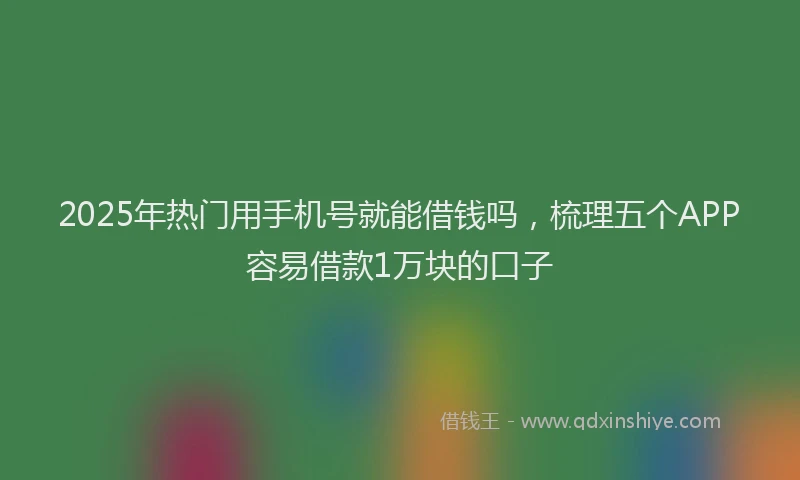 2025年热门用手机号就能借钱吗，梳理五个APP容易借款1万块的口子