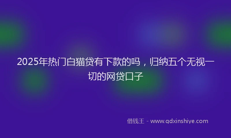 2025年热门白猫贷有下款的吗，归纳五个无视一切的网贷口子