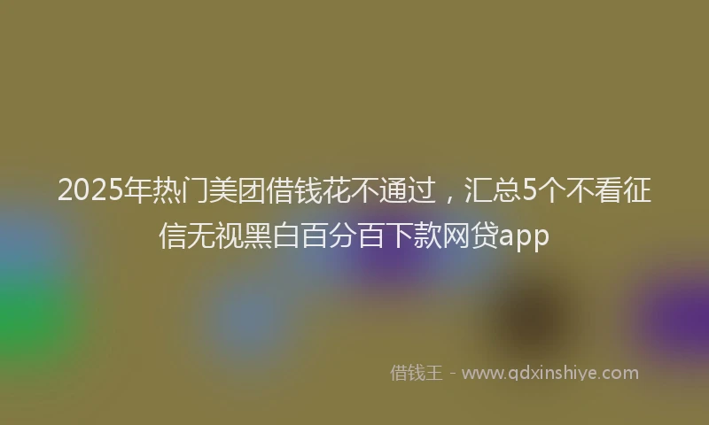 2025年热门美团借钱花不通过，汇总5个不看征信无视黑白百分百下款网贷app