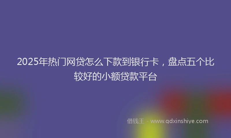 2025年热门网贷怎么下款到银行卡，盘点五个比较好的小额贷款平台