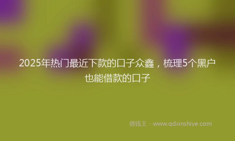 2025年热门最近下款的口子众鑫，梳理5个黑户也能借款的口子