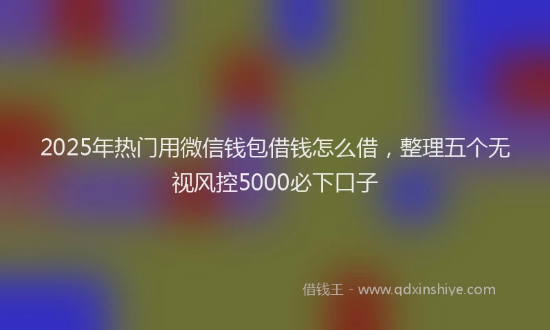 2025年热门用微信钱包借钱怎么借，整理五个无视风控5000必下口子