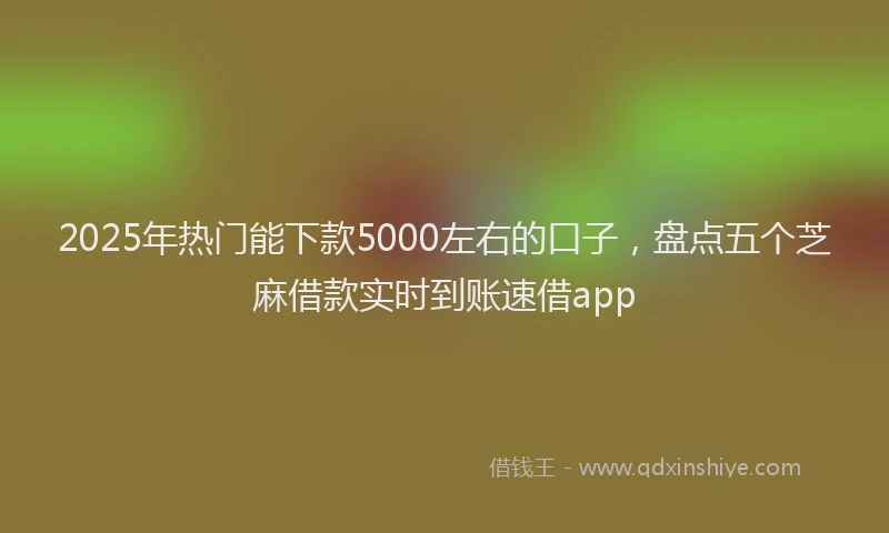 2025年热门能下款5000左右的口子，盘点五个芝麻借款实时到账速借app