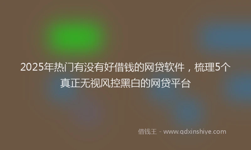 2025年热门有没有好借钱的网贷软件，梳理5个真正无视风控黑白的网贷平台
