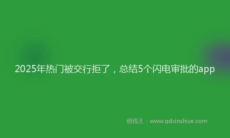 2025年热门被交行拒了，总结5个闪电审批的app