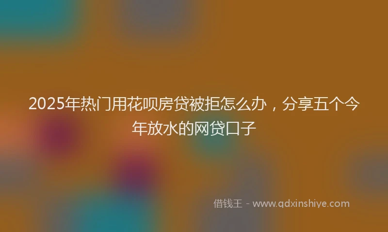 2025年热门用花呗房贷被拒怎么办，分享五个今年放水的网贷口子