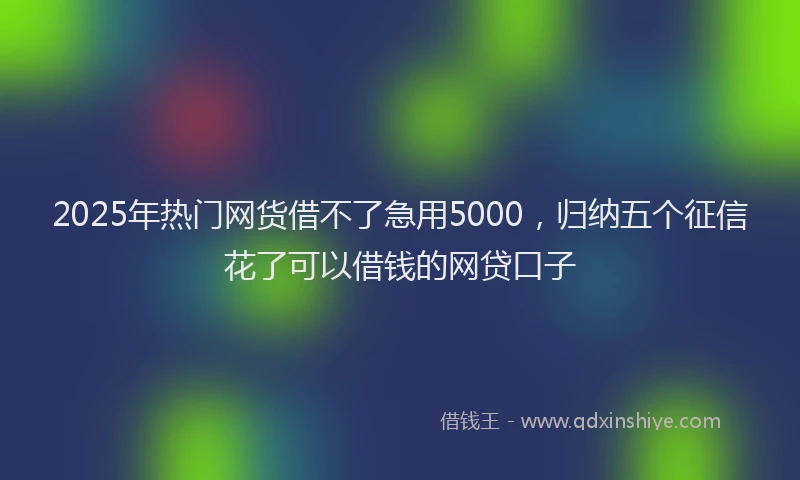 2025年热门网货借不了急用5000，归纳五个征信花了可以借钱的网贷口子