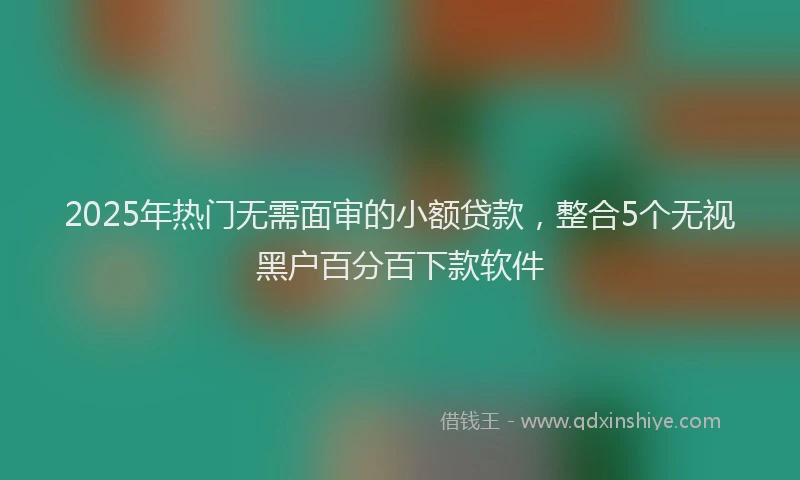 2025年热门无需面审的小额贷款，整合5个无视黑户百分百下款软件