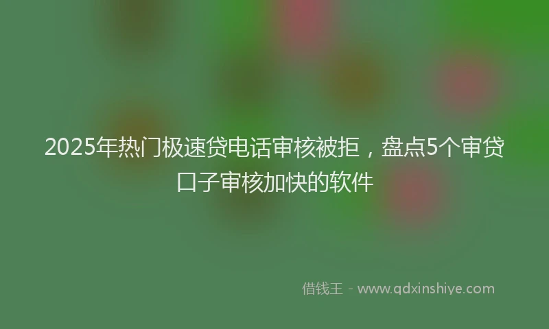 2025年热门极速贷电话审核被拒，盘点5个审贷口子审核加快的软件