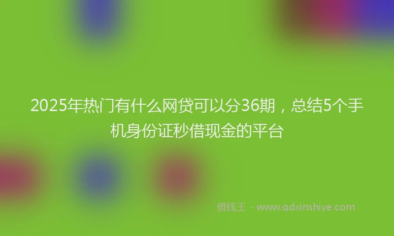 2025年热门有什么网贷可以分36期，总结5个手机身份证秒借现金的平台