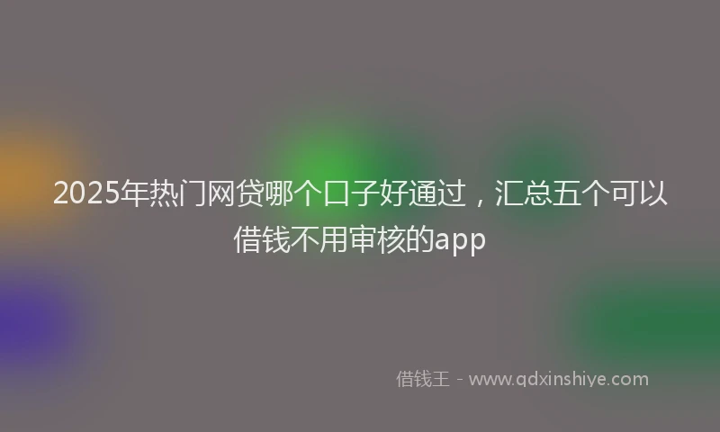 2025年热门网贷哪个口子好通过，汇总五个可以借钱不用审核的app