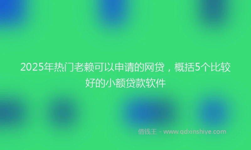 2025年热门老赖可以申请的网贷，概括5个比较好的小额贷款软件
