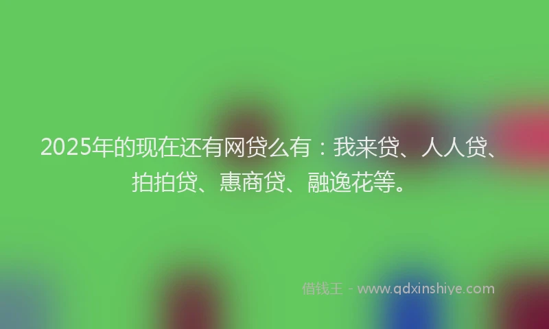 2025年的现在还有网贷么有：我来贷、人人贷、拍拍贷、惠商贷、融逸花等。