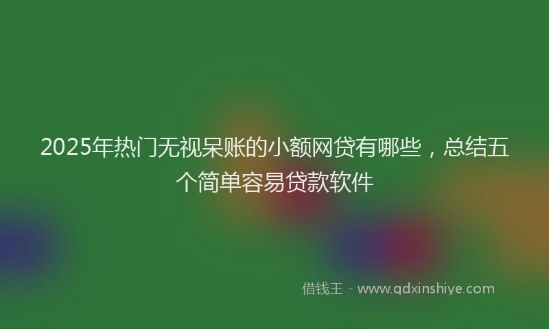 2025年热门无视呆账的小额网贷有哪些，总结五个简单容易贷款软件