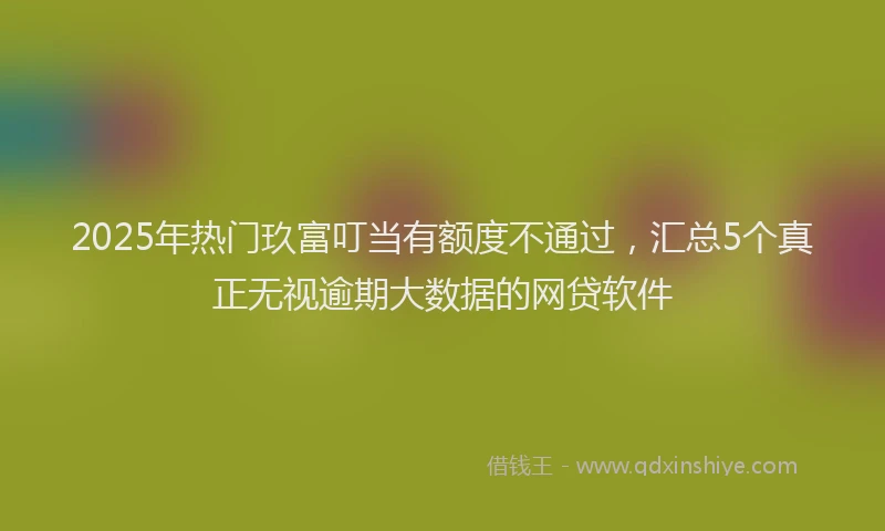 2025年热门玖富叮当有额度不通过，汇总5个真正无视逾期大数据的网贷软件