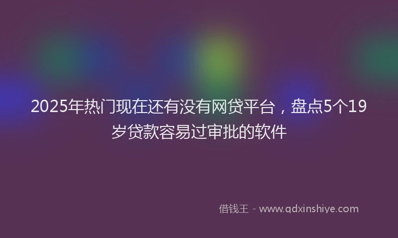2025年热门现在还有没有网贷平台，盘点5个19岁贷款容易过审批的软件