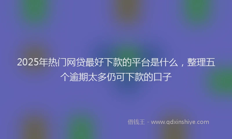 2025年热门网贷最好下款的平台是什么，整理五个逾期太多仍可下款的口子