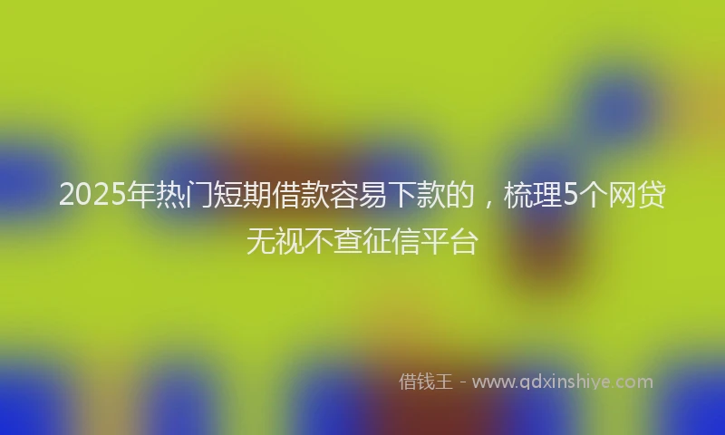 2025年热门短期借款容易下款的，梳理5个网贷无视不查征信平台