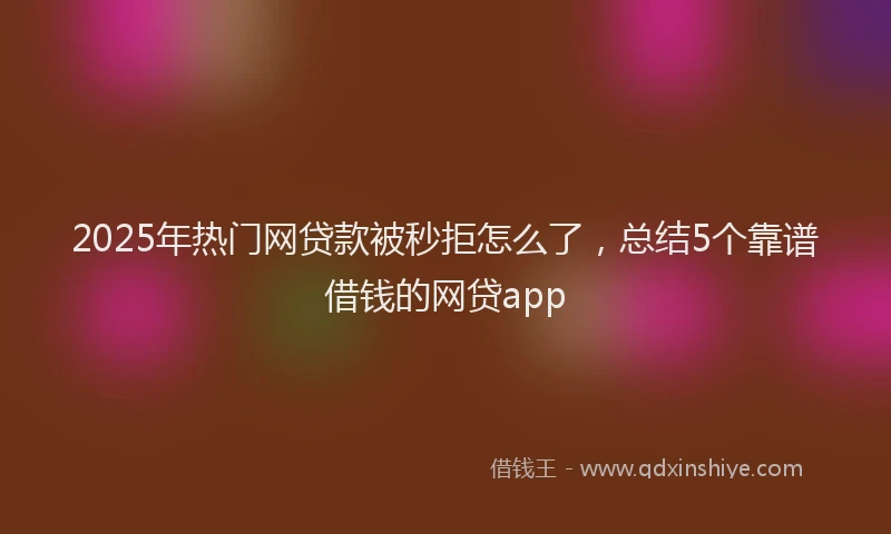 2025年热门网贷款被秒拒怎么了，总结5个靠谱借钱的网贷app
