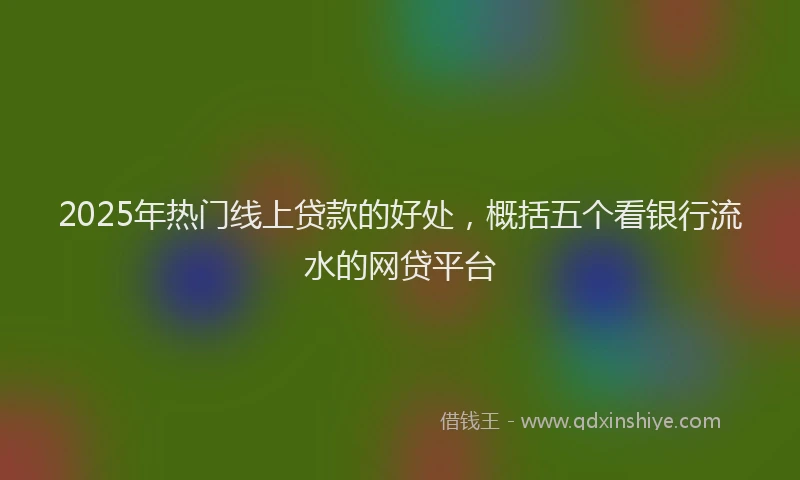2025年热门线上贷款的好处，概括五个看银行流水的网贷平台