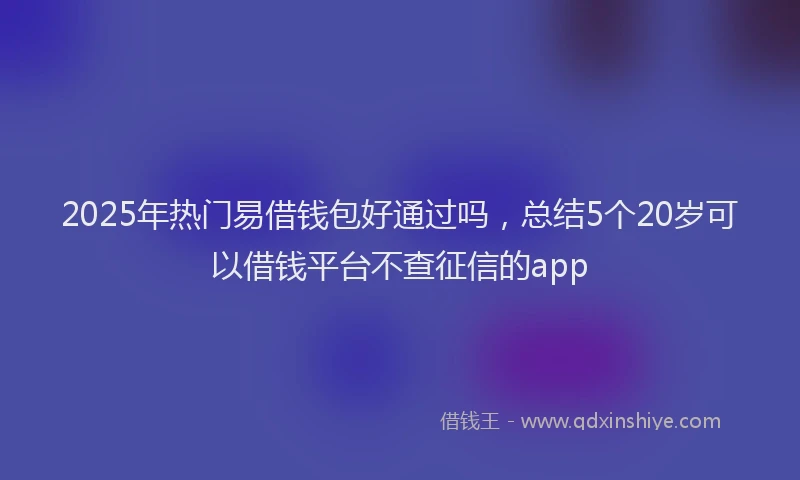 2025年热门易借钱包好通过吗，总结5个20岁可以借钱平台不查征信的app