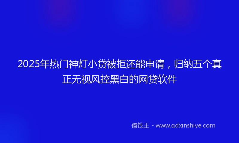 2025年热门神灯小贷被拒还能申请，归纳五个真正无视风控黑白的网贷软件