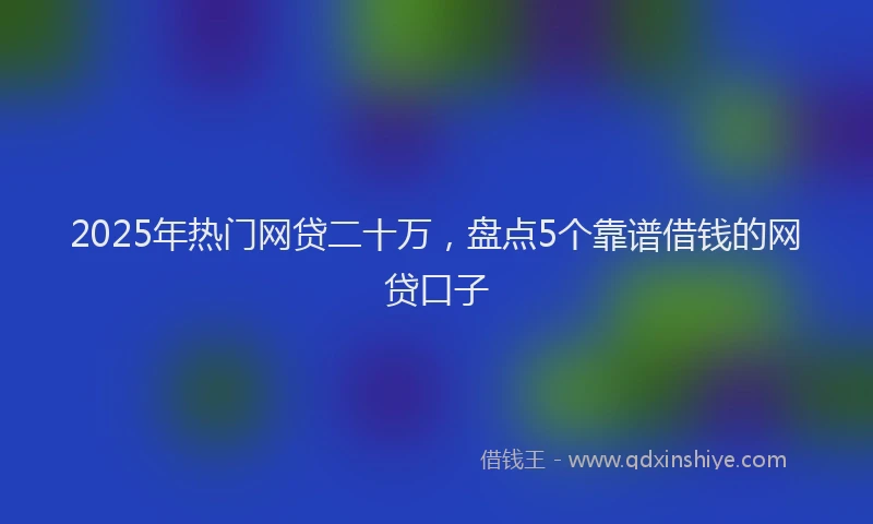 2025年热门网贷二十万，盘点5个靠谱借钱的网贷口子