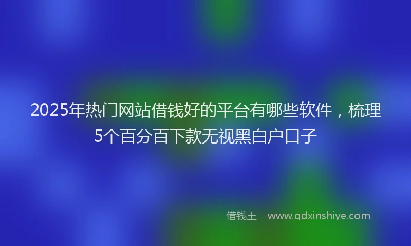 2025年热门网站借钱好的平台有哪些软件，梳理5个百分百下款无视黑白户口子