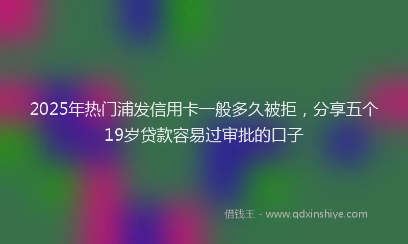 2025年热门浦发信用卡一般多久被拒，分享五个19岁贷款容易过审批的口子