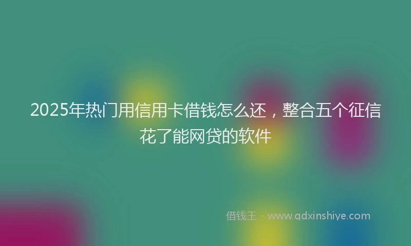 2025年热门用信用卡借钱怎么还，整合五个征信花了能网贷的软件