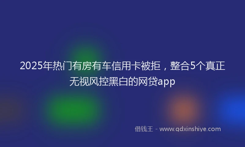 2025年热门有房有车信用卡被拒，整合5个真正无视风控黑白的网贷app