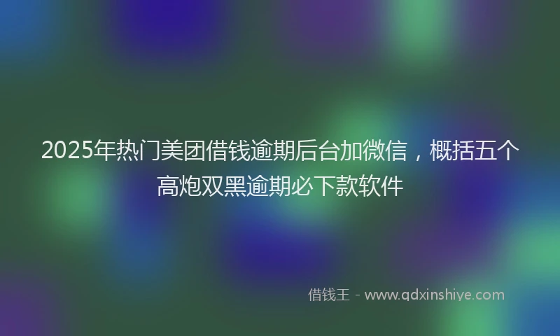 2025年热门美团借钱逾期后台加微信，概括五个高炮双黑逾期必下款软件