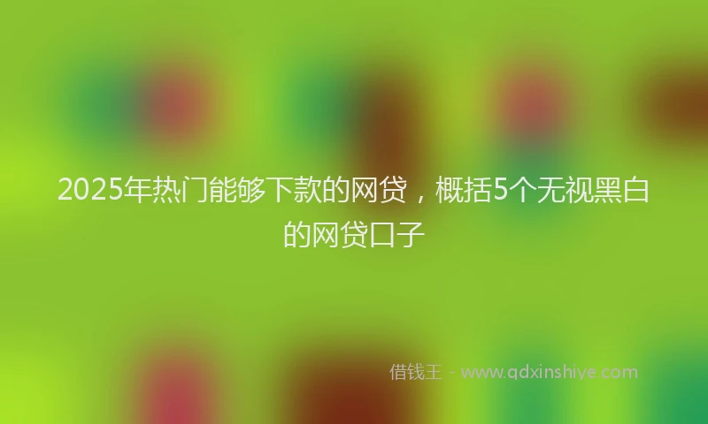 2025年热门能够下款的网贷，概括5个无视黑白的网贷口子