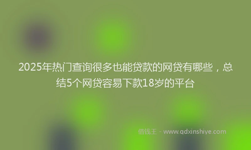 2025年热门查询很多也能贷款的网贷有哪些，总结5个网贷容易下款18岁的平台