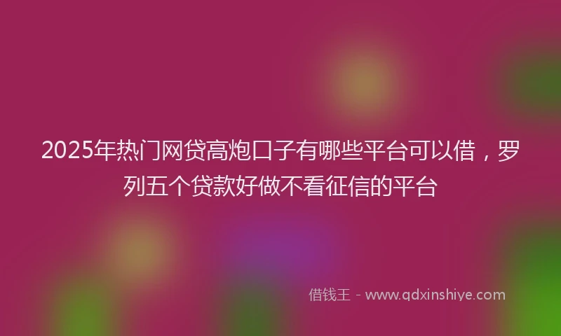2025年热门网贷高炮口子有哪些平台可以借，罗列五个贷款好做不看征信的平台