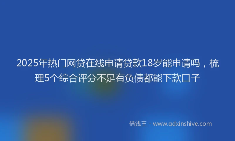 2025年热门网贷在线申请贷款18岁能申请吗，梳理5个综合评分不足有负债都能下款口子