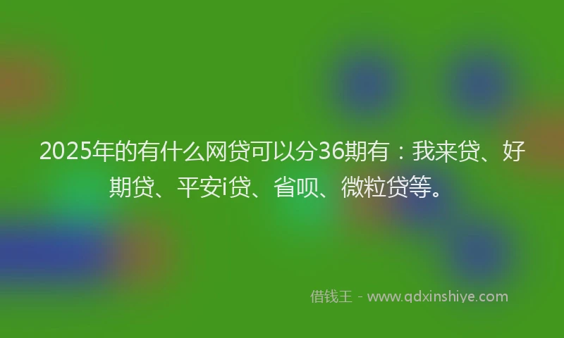 2025年的有什么网贷可以分36期有：我来贷、好期贷、平安i贷、省呗、微粒贷等。