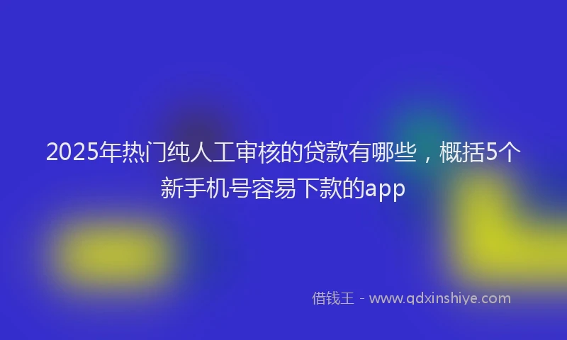 2025年热门纯人工审核的贷款有哪些，概括5个新手机号容易下款的app