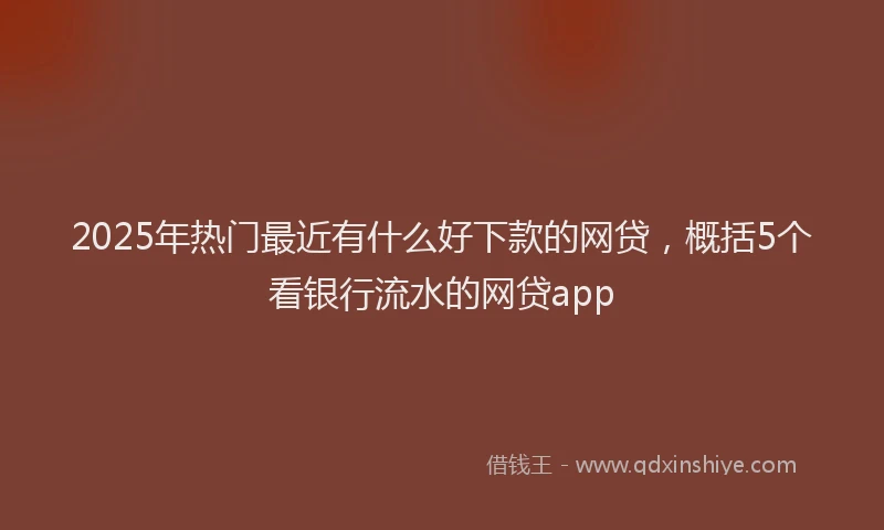 2025年热门最近有什么好下款的网贷，概括5个看银行流水的网贷app