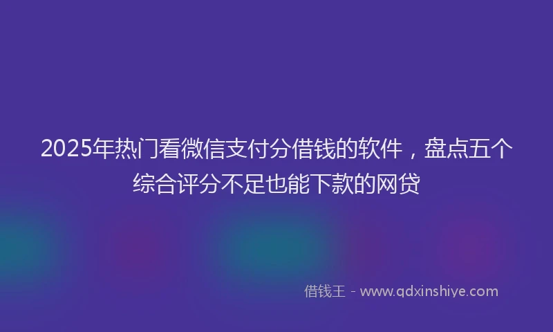 2025年热门看微信支付分借钱的软件，盘点五个综合评分不足也能下款的网贷