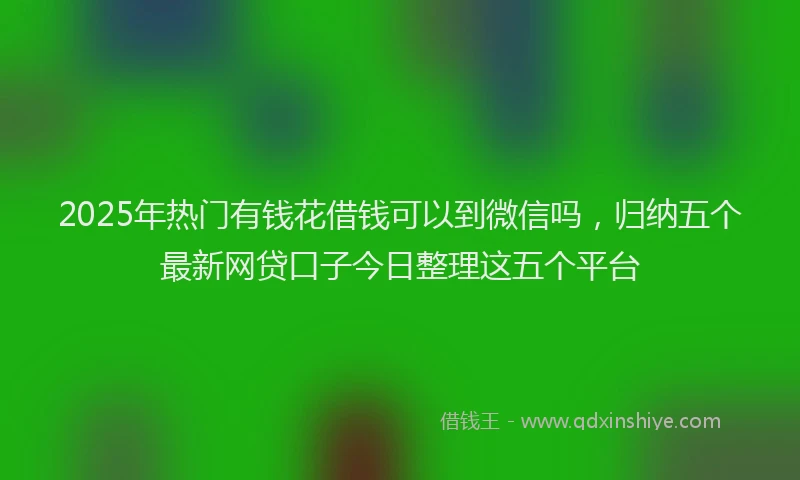 2025年热门有钱花借钱可以到微信吗，归纳五个最新网贷口子今日整理这五个平台