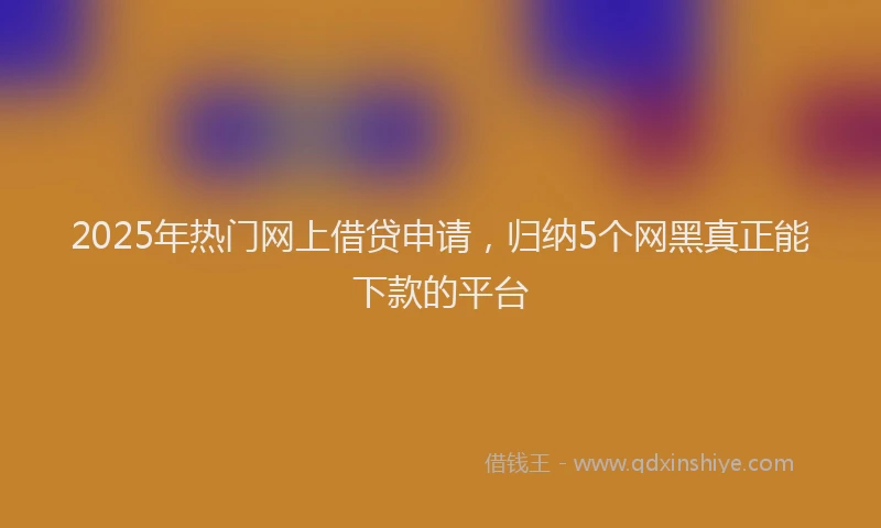 2025年热门网上借贷申请，归纳5个网黑真正能下款的平台