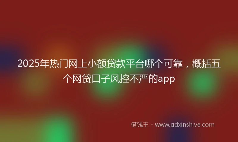 2025年热门网上小额贷款平台哪个可靠，概括五个网贷口子风控不严的app