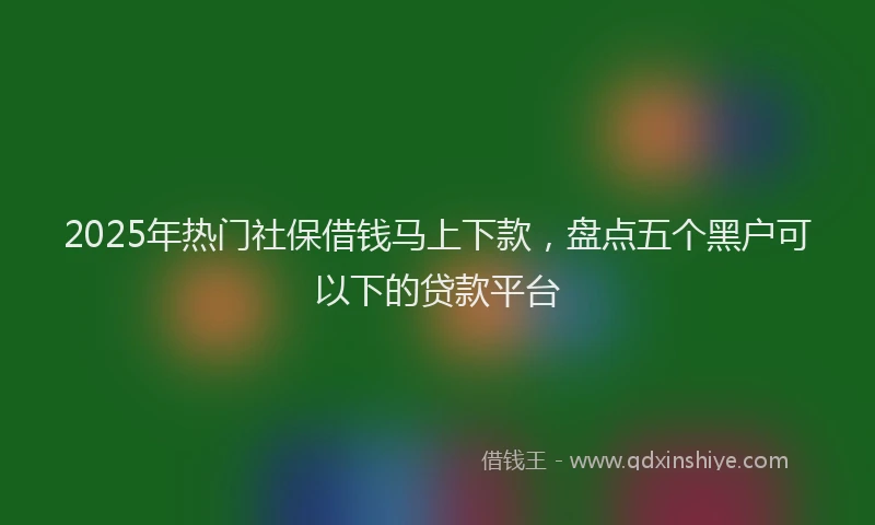 2025年热门社保借钱马上下款，盘点五个黑户可以下的贷款平台