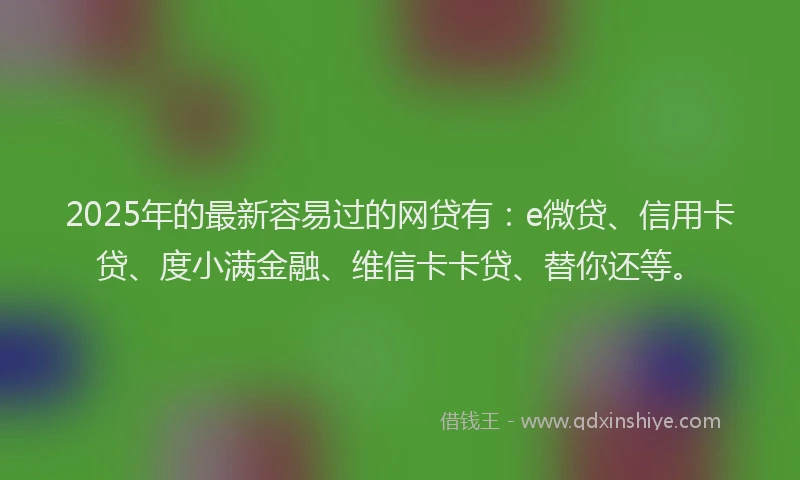 2025年的最新容易过的网贷有：e微贷、信用卡贷、度小满金融、维信卡卡贷、替你还等。